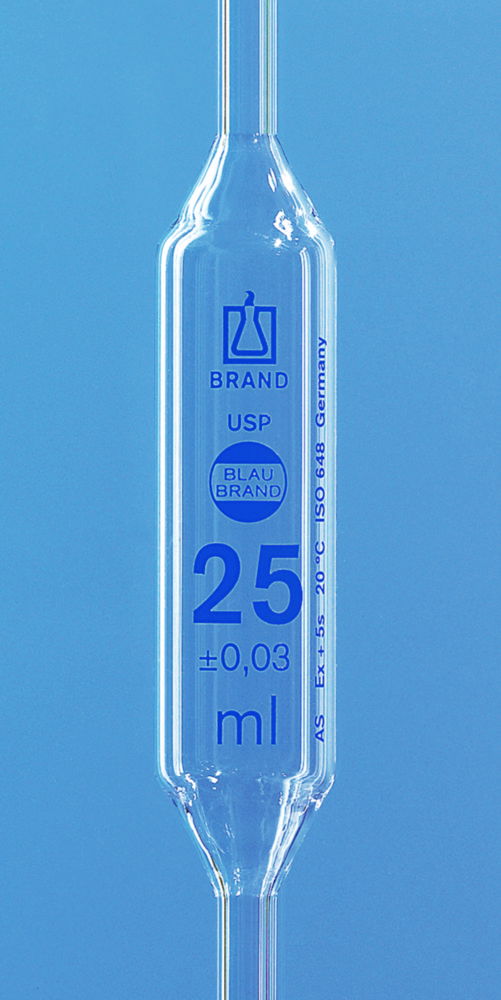 Volumetric Pipettes, USP, AR-GLAS®, Class AS, 1 mark, Blue Graduation, with USP Individual Certificate Volumetric Pipettes, USP, AR-GLAS®, Class AS, 1 mark, Blue Graduation, with USP Individual Certificate