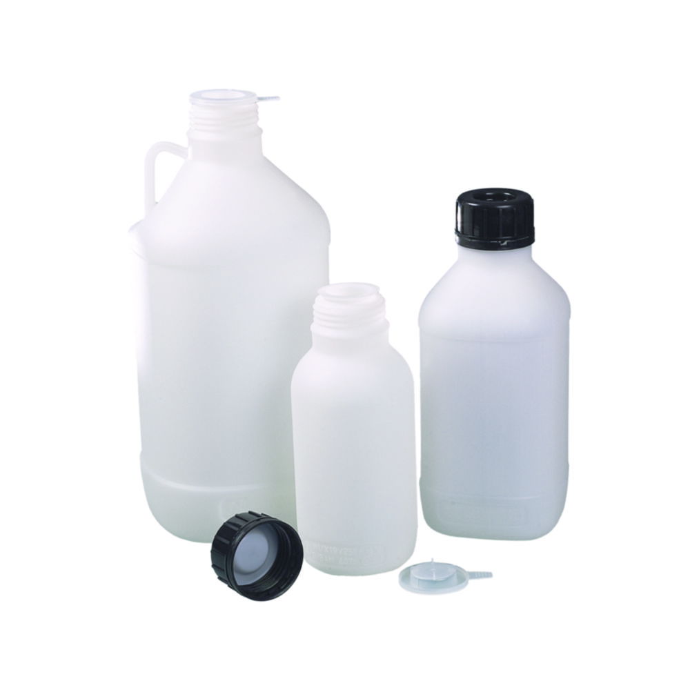 Bottles with screw cap, HDPE, with UN approval Bottles with screw cap, HDPE, with UN approval