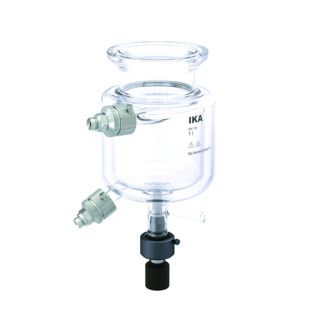 Reactor vessels for Synthesis reactors EasySyn Advanced and Starter, borosilicate glass 3.3, with bottom discharge valve Reactor vessels for Synthesis reactors EasySyn Advanced and Starter, borosilicate glass 3.3, with bottom discharge valve
