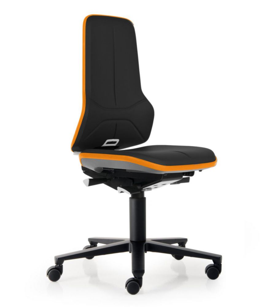 Neon laboratory chair with permanent contact backrest Neon laboratory chair with permanent contact backrest