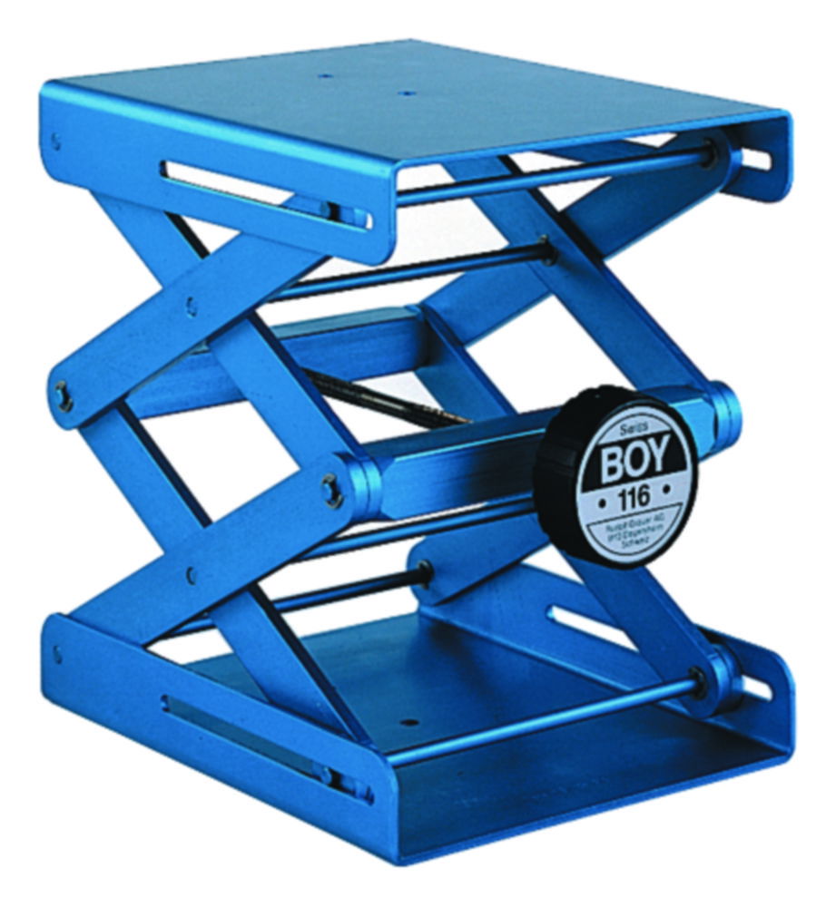 Swiss Boy laboratory jacks, anodised aluminium.