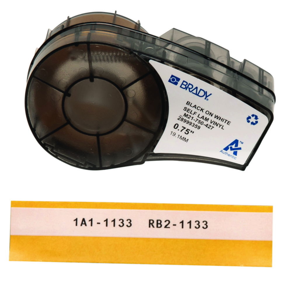 Self-laminating label tape with transparent end for label printer M210/M210-LAB, vinyl Self-laminating label tape with transparent end for label printer M210/M210-LAB, vinyl
