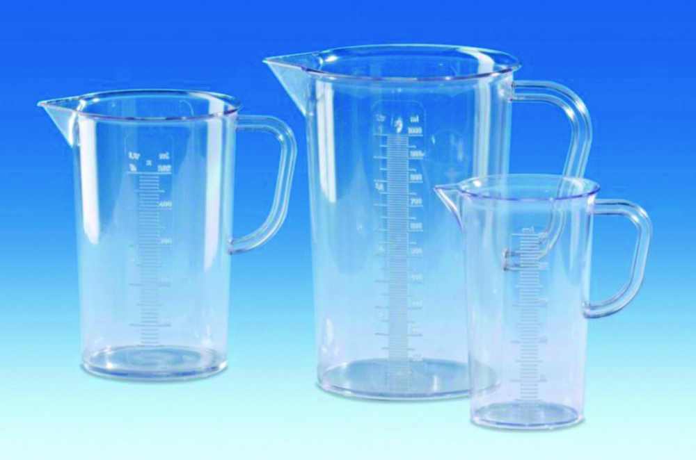 Graduated jugs, SAN, moulded graduations Graduated jugs, SAN, moulded graduations