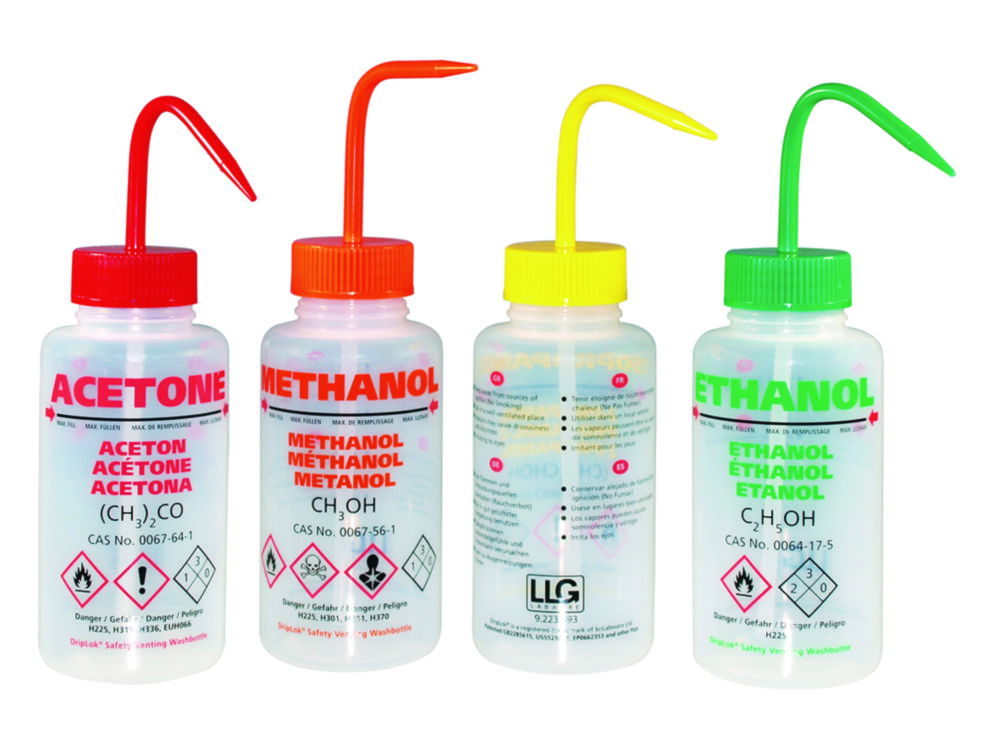 LLG-Safety vented wash bottles, LDPE LLG-Safety vented wash bottles, LDPE