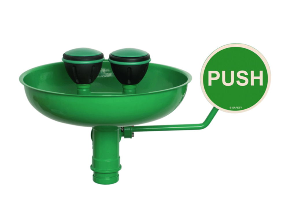 Safety Eye Showers with two shower heads, with bowl, for surface mounting