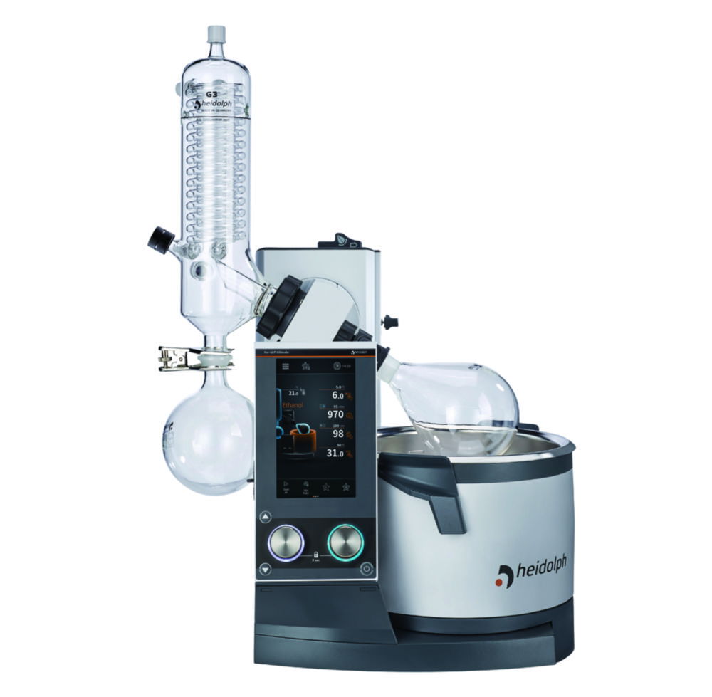 Rotary Evaporators Hei-VAP Ultimate Control, with motor lift, vertical condenser Rotary Evaporators Hei-VAP Ultimate Control, with motor lift, vertical condenser