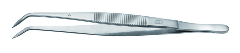 Forceps, curved end, stainless steel Forceps, curved end, stainless steel
