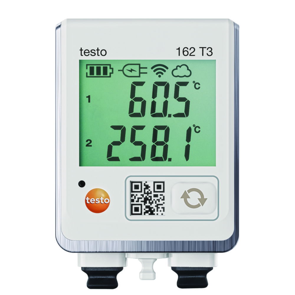 Online temperature data logger testo 162 T3, with two connections for TC temperature sensors Online temperature data logger testo 162 T3, with two connections for TC temperature sensors