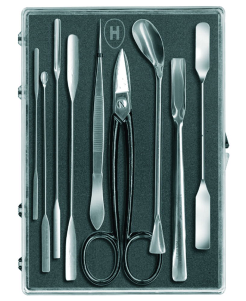 Chemist's large instrument set, 9-piece Chemist's large instrument set, 9-piece