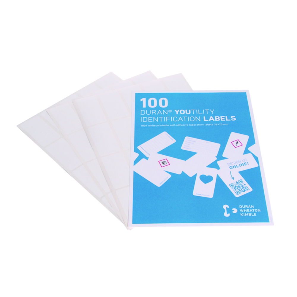 Printable labels for Laboratory Bottle system DURAN® YOUTILITY Printable labels for Laboratory Bottle system DURAN® YOUTILITY