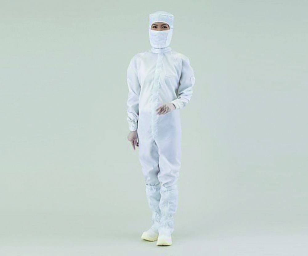 Overall for cleanroom ASPURE, polyester, with integrated hood Overall for cleanroom ASPURE, polyester, with integrated hood