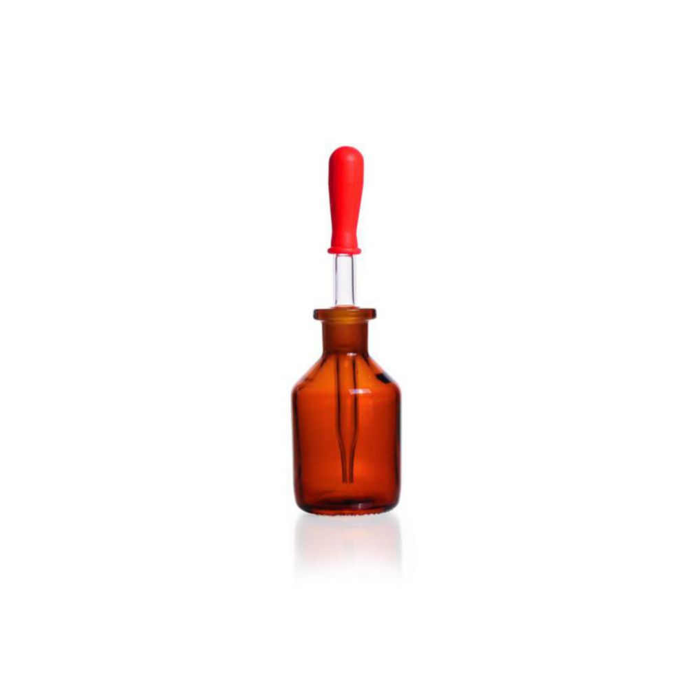 Dropping bottles, pipette bottles, soda-lime glass, amber