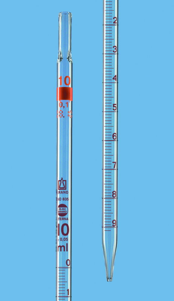 Graduated pipettes, AR-GLAS®, class AS, amber graduations, incl. DAkkS calibration certificate Graduated pipettes, AR-GLAS®, class AS, amber graduations, incl. DAkkS calibration certificate