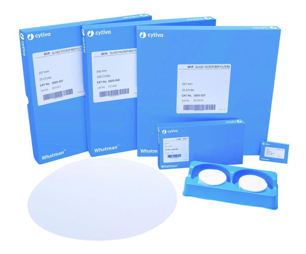 Glass microfibre filters, grade GF/F, round filters Glass microfibre filters, grade GF/F, round filters
