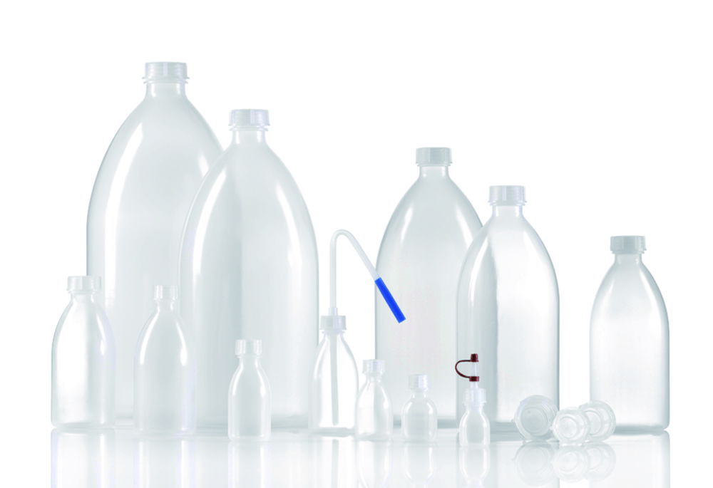 Narrow-mouth bottles, series 301, LDPE, with srew cap