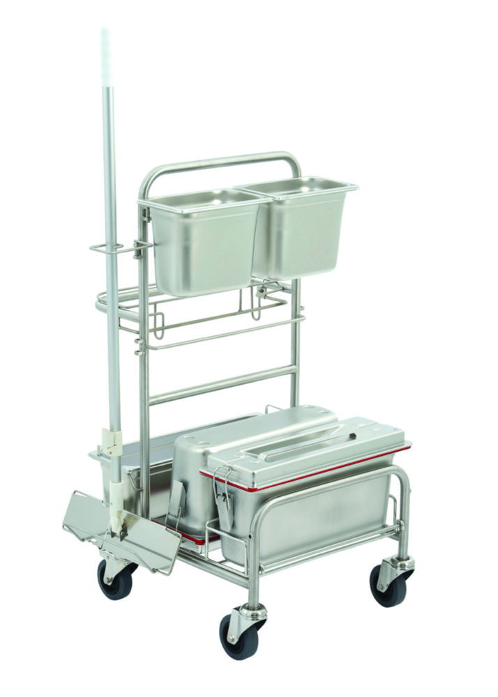 Cleaning trolleys Clino® CR4 EM-GMP, stainless steel Cleaning trolleys Clino® CR4 EM-GMP, stainless steel