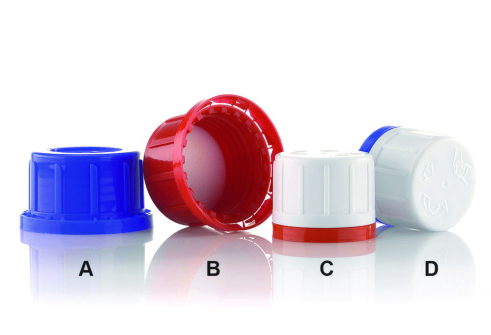 Caps for narrow-mouth reagent bottles, PP