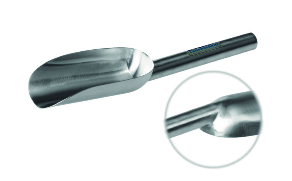 Chemical scoops, stainless steel 1.4301, with welded handle Chemical scoops, stainless steel 1.4301, with welded handle