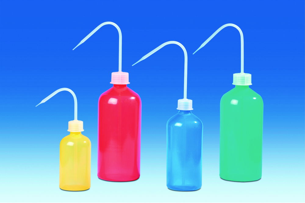 Coloured wash-bottles, narrow-neck, LDPE Coloured wash-bottles, narrow-neck, LDPE