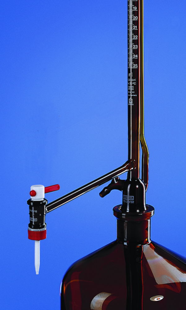 Automatic burettes, Pellet pattern, boro 3.3, amber, class B Automatic burettes, Pellet pattern, boro 3.3, amber, class B