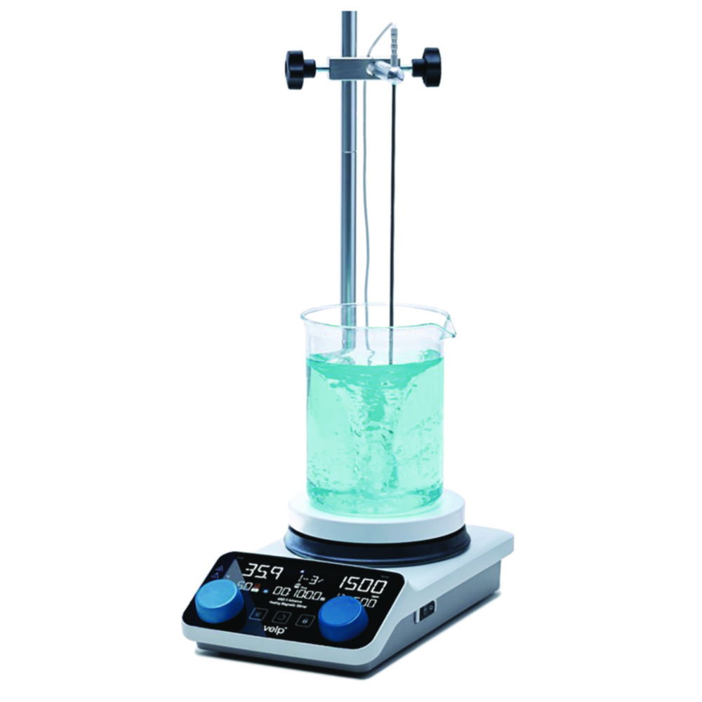 Magnetic stirrer with heating AREX 5 Advance System, with temperature probe, rod and clamp Magnetic stirrer with heating AREX 5 Advance System, with temperature probe, rod and clamp