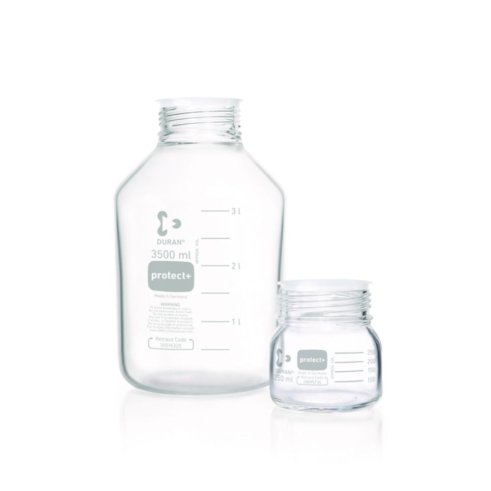 Laboratory bottles protect+ DURAN®, GLS80, with retrace code Laboratory bottles protect+ DURAN®, GLS80, with retrace code