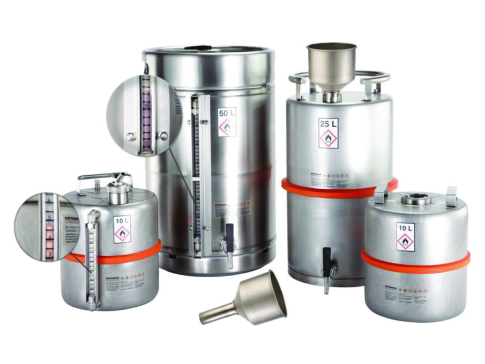 Safety barrels for solvents, with screw cap Safety barrels for solvents, with screw cap