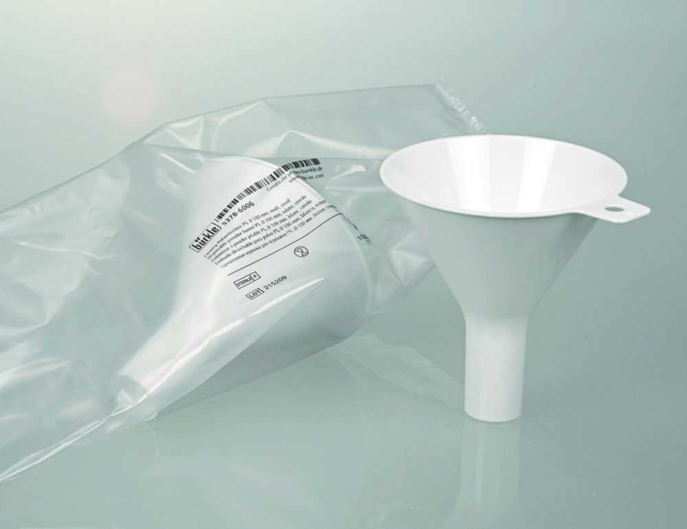 Disposable powder funnels, PS, white