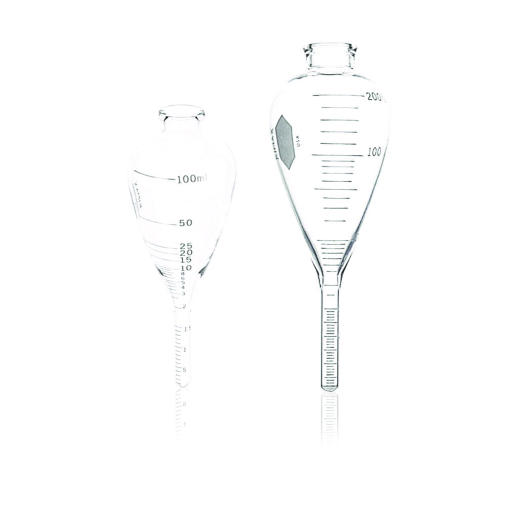 ASTM Centrifuge Tubes, pear-shaped, with conical base, borosilicate glass 3.3 ASTM Centrifuge Tubes, pear-shaped, with conical base, borosilicate glass 3.3