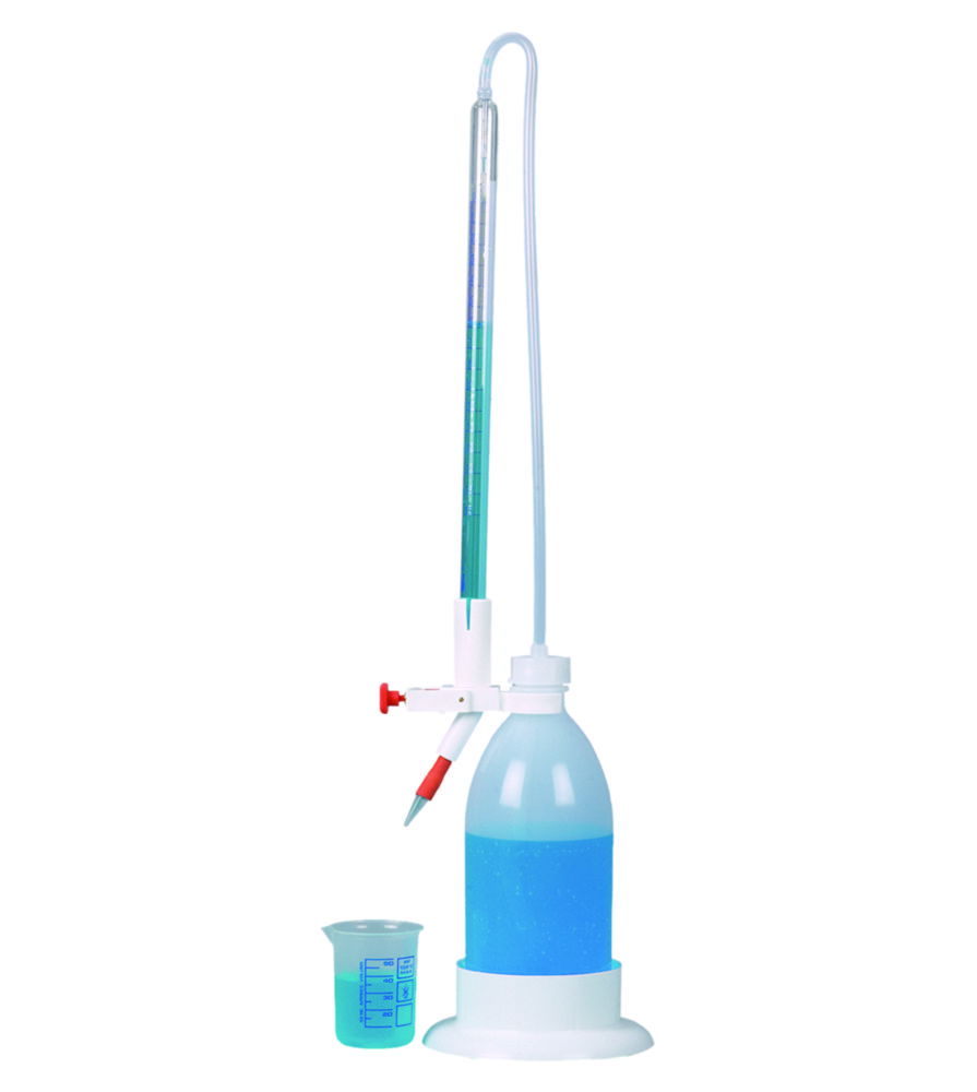 Automatic burettes with splinter protection, Schilling pattern, borosilicate glass 3.3 Automatic burettes with splinter protection, Schilling pattern, borosilicate glass 3.3