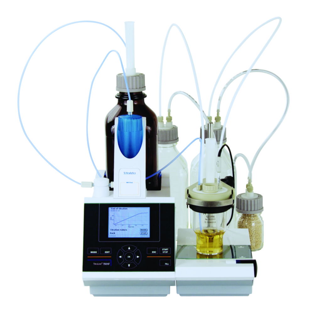 Volumetric KF-titrator TitroLine® 7500 KF, with interchangeable module WA 10 Volumetric KF-titrator TitroLine® 7500 KF, with interchangeable module WA 10