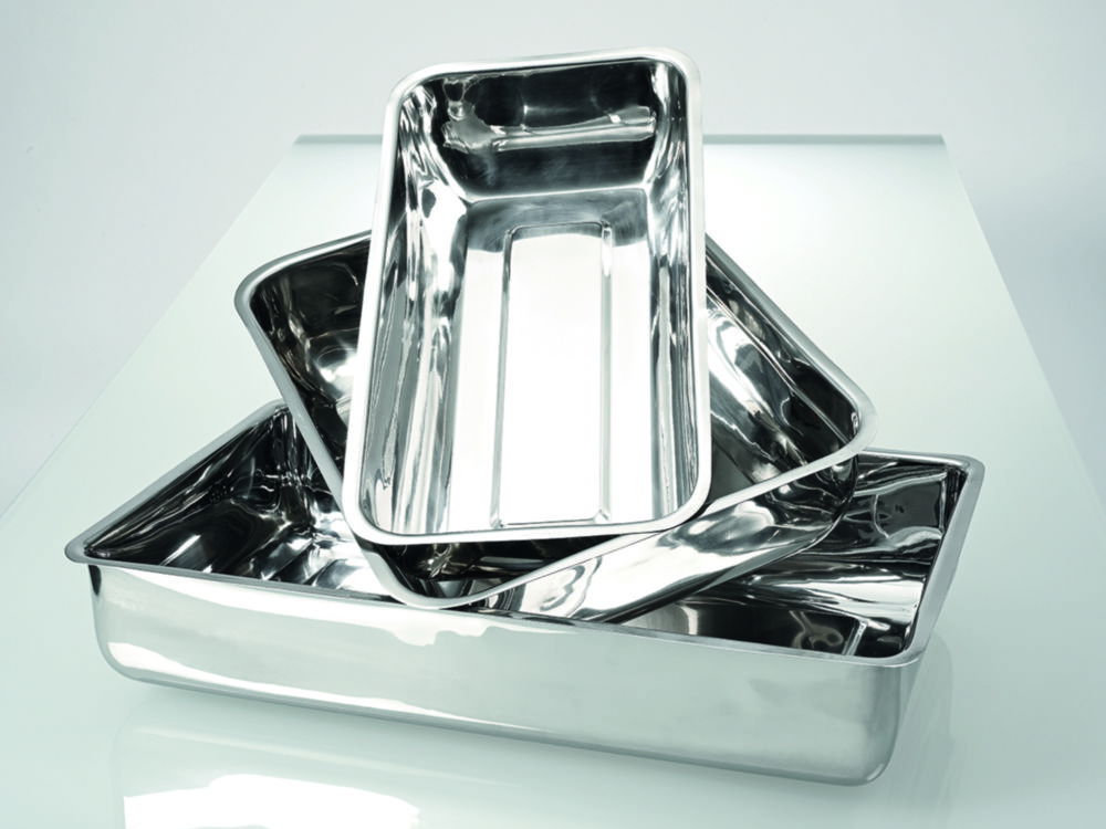 Trays, stainless steel, high form