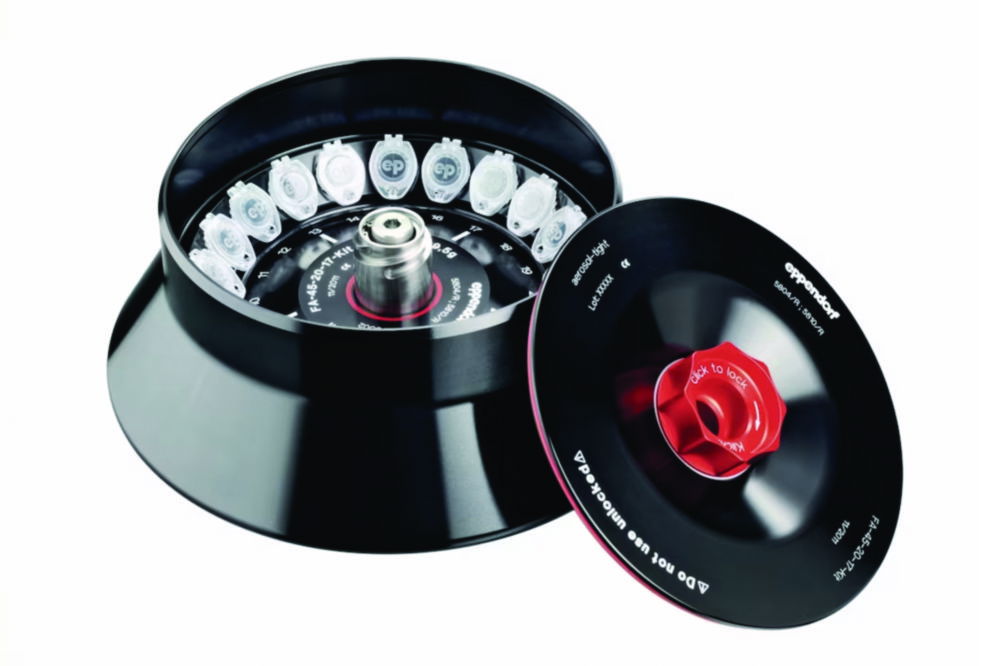 Fixed-angle rotors for centrifuges 5910 Ri, 5920 R, incl. QuickLock® rotor lid Fixed-angle rotors for centrifuges 5910 Ri, 5920 R, incl. QuickLock® rotor lid