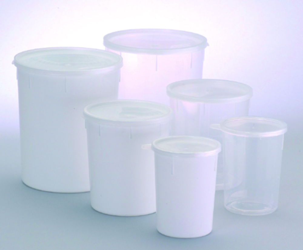 Jars, conical, with snap lid, PP Jars, conical, with snap lid, PP