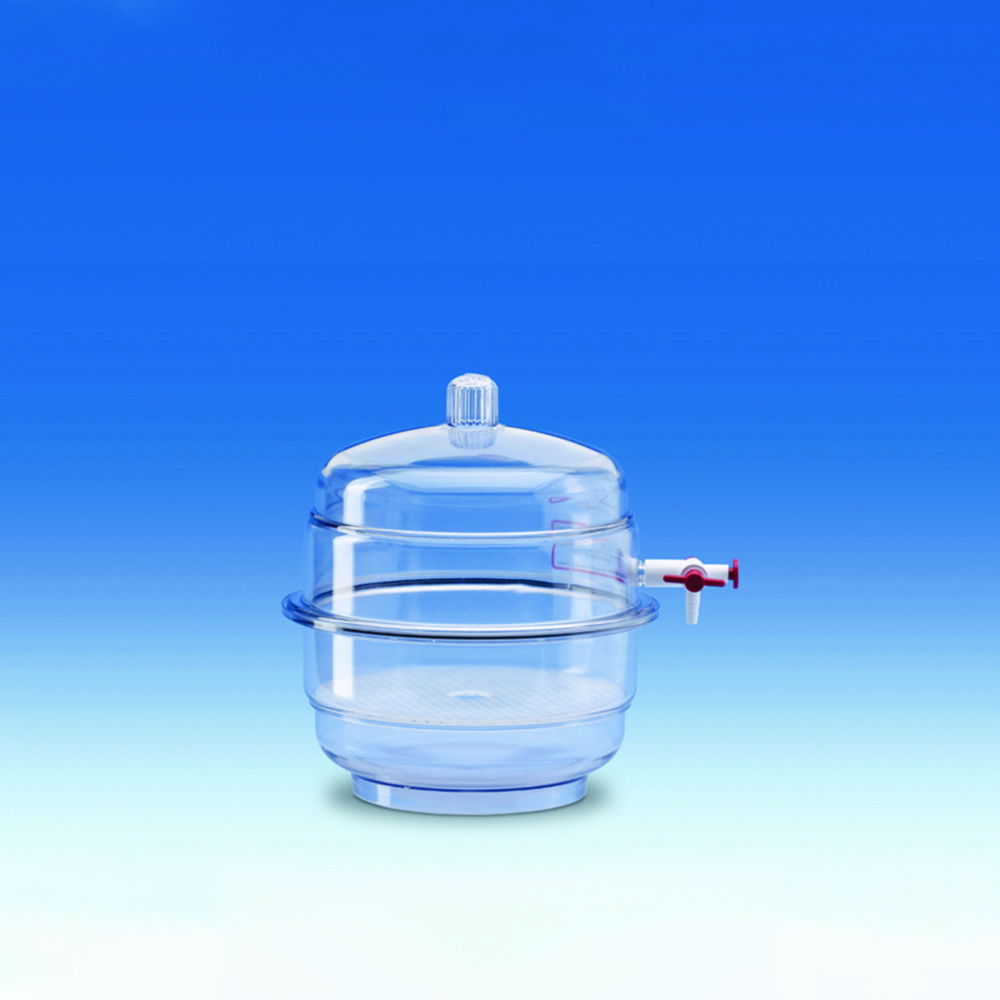 Desiccators with stopcock, PC Desiccators with stopcock, PC