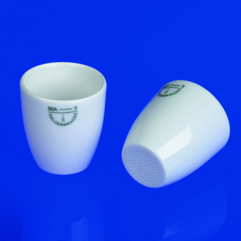 Gooch crucibles with perforated base, porcelain, wide shape Gooch crucibles with perforated base, porcelain, wide shape
