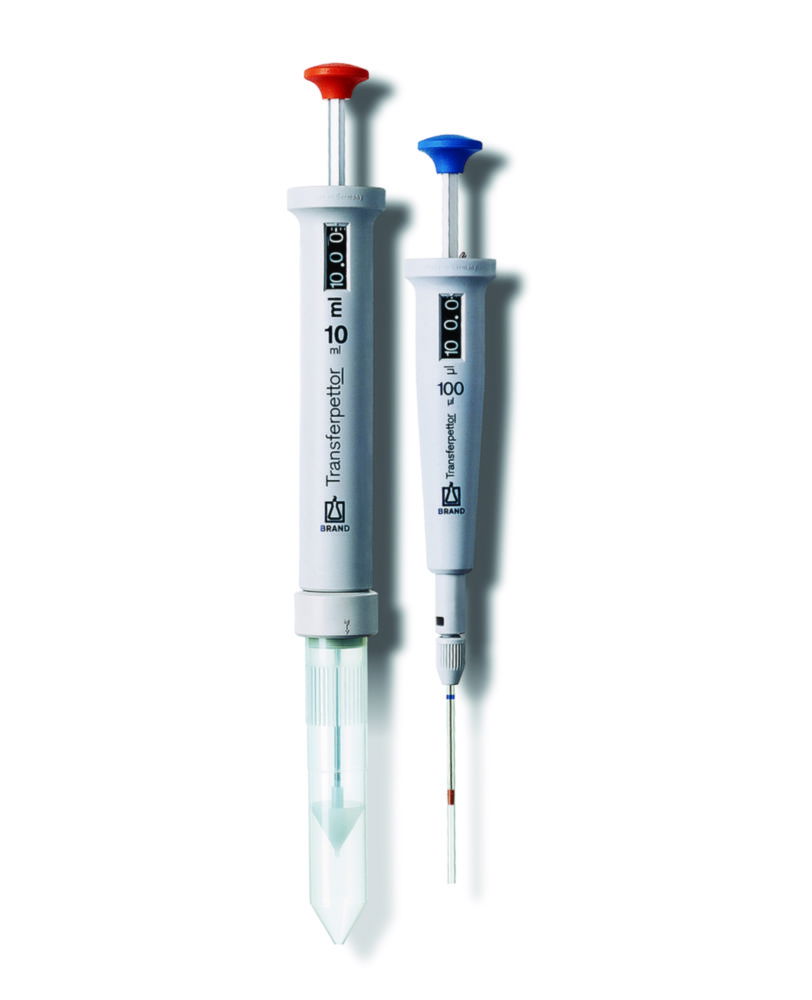 Single channel pipettes Transferpettor digital, with cap made of PP Single channel pipettes Transferpettor digital, with cap made of PP