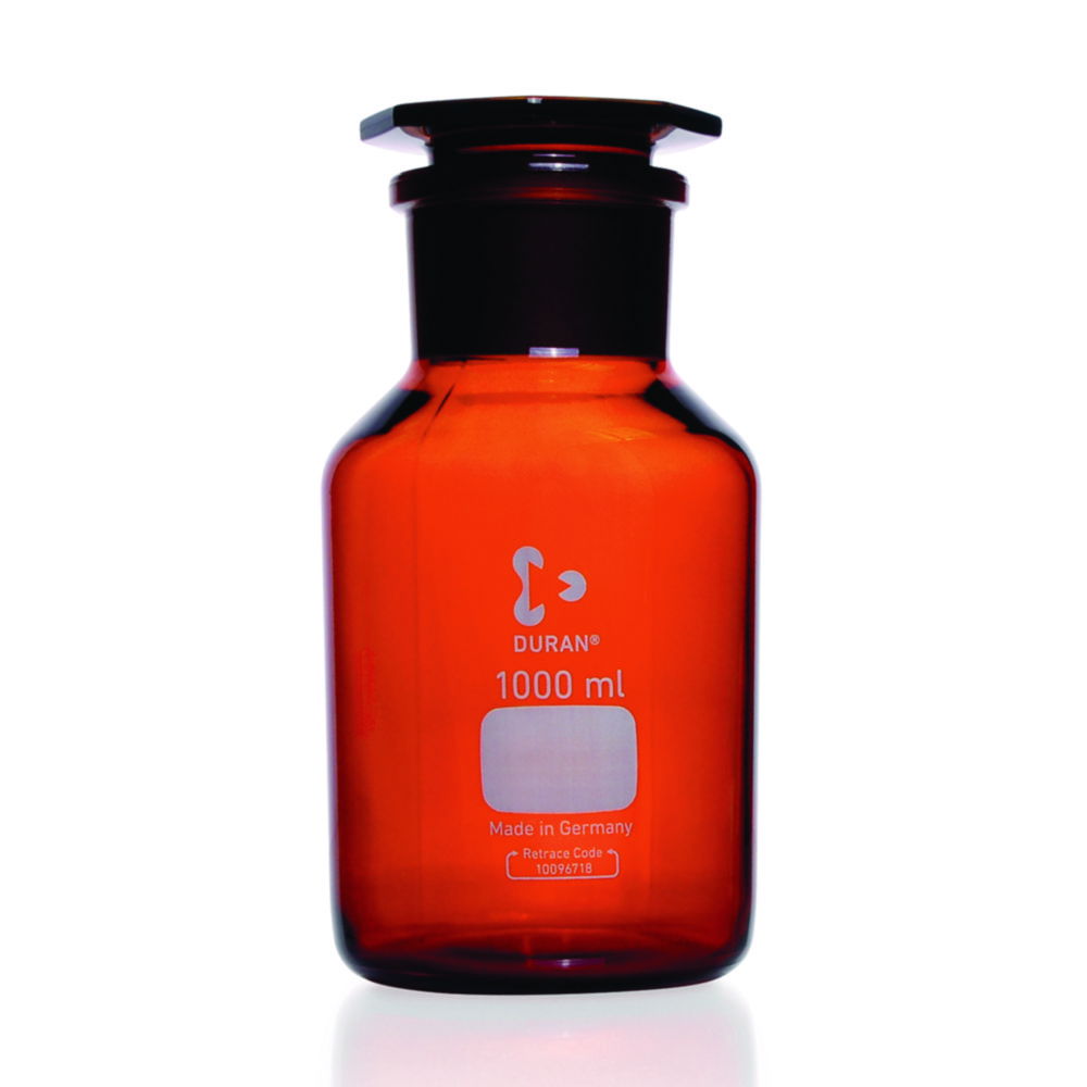 Wide-mouth reagent bottles, DURAN®, amber