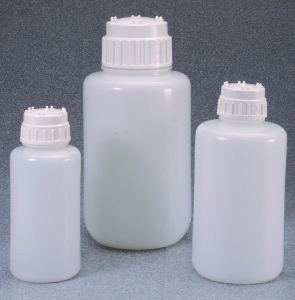 Wide mouth bottles Nalgene™, HDPE, with closure, PP Wide mouth bottles Nalgene™, HDPE, with closure, PP