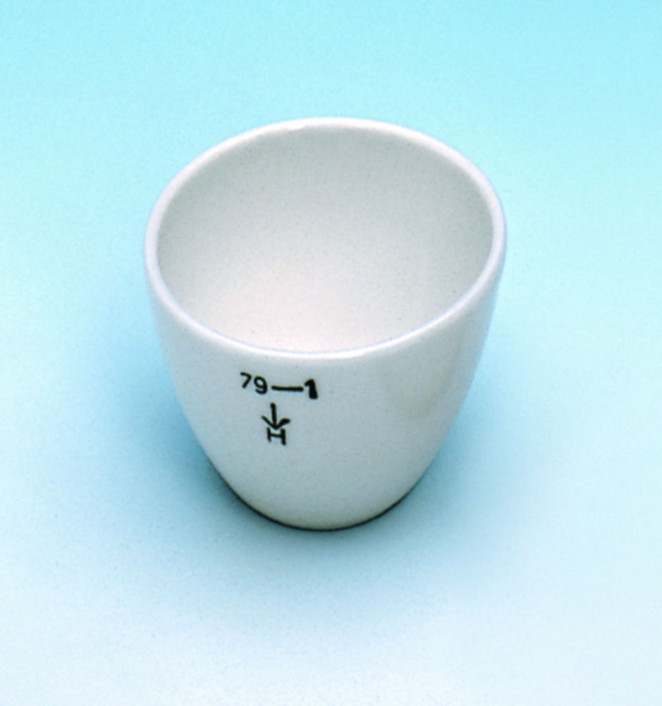 Crucibles, porcelain, low form Crucibles, porcelain, low form