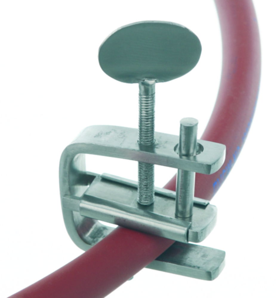 Screw tubing clip, 18/10 steel Screw tubing clip, 18/10 steel