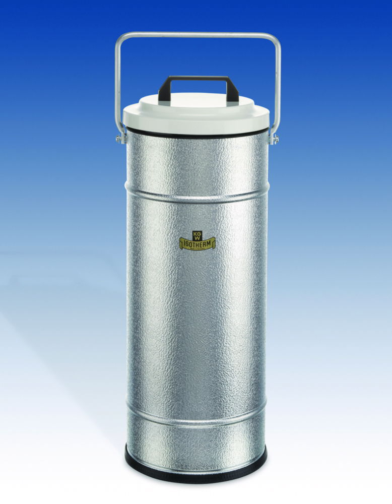 Dewar flasks, cylindrical, aluminium container with carrying handle Dewar flasks, cylindrical, aluminium container with carrying handle