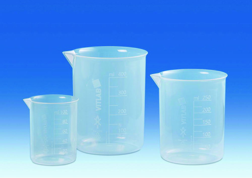 Griffin beakers, PP, with embossed graduations Griffin beakers, PP, with embossed graduations