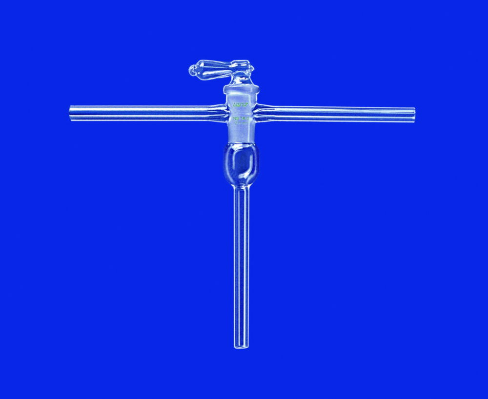 Vacuum-stopcocks, T-shape, borosilicate glass 3.3
