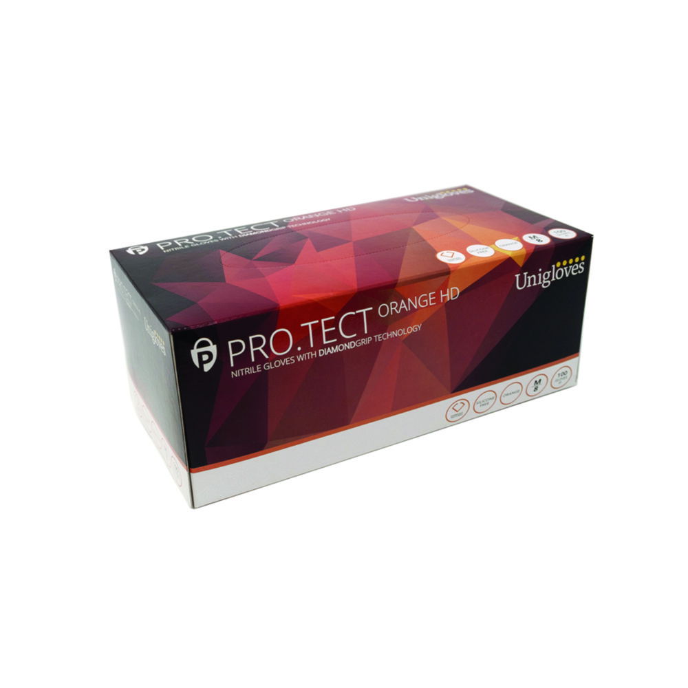 Disposable Gloves PRO.TECT Orange, Nitrile Disposable Gloves PRO.TECT Orange, Nitrile