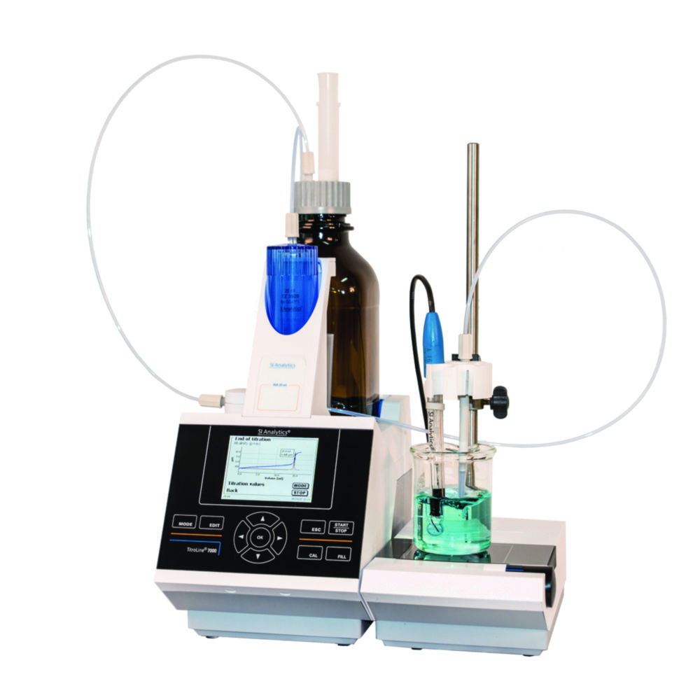 Automatic Titrator TitroLine® 7000, with magnetic stirrer TM 235 and 10 ml exchangeable unit Automatic Titrator TitroLine® 7000, with magnetic stirrer TM 235 and 10 ml exchangeable unit