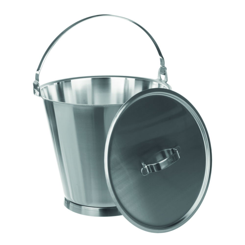 Buckets, 18/10 steel, with base ring Buckets, 18/10 steel, with base ring
