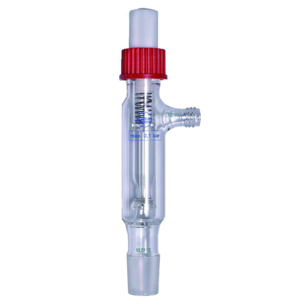 Safety / overpressure valves, with spring loaded spherical ground joint seal Safety / overpressure valves, with spring loaded spherical ground joint seal