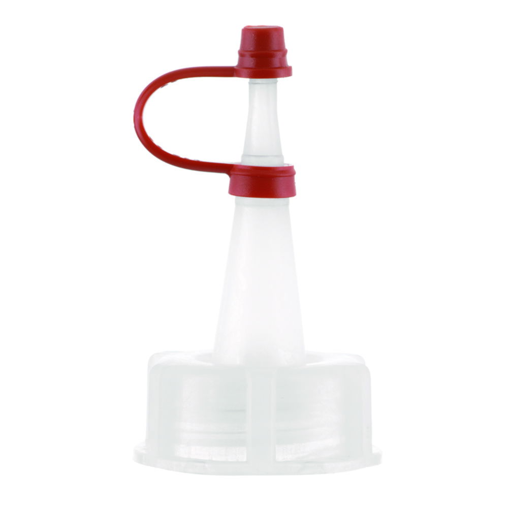 Dropping caps with captive cap, for narrow-mouth bottles, series 301 / 302 / 310, LDPE Dropping caps with captive cap, for narrow-mouth bottles, series 301 / 302 / 310, LDPE