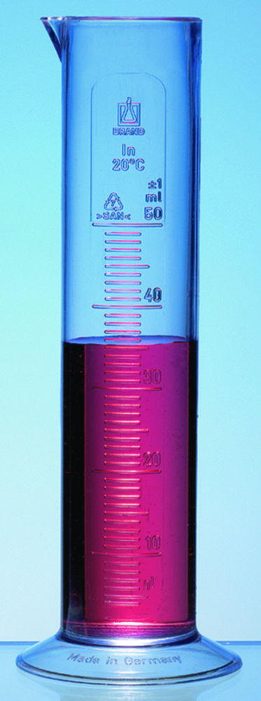 Graduated cylinders, PP, embossed scale Graduated cylinders, PP, embossed scale